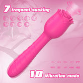 Vibrador telescópico 3 en 1 Scarlet D3621 con mango de succión y descarga eléctrica